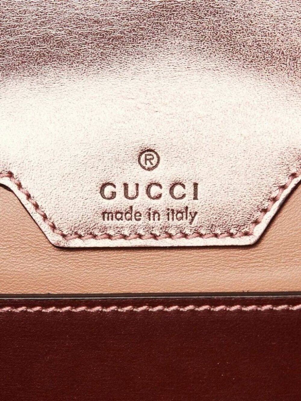 Gucci Pink Metallic Snakeskin Horsebit 1955 Small Crossbody Bag - Picture 9 of 11